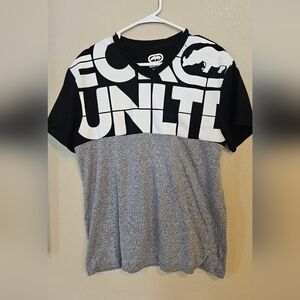 Ecko Unlimited Black & White Colorblock Graphic Tee